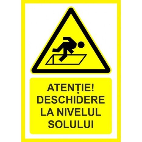 Placuta atentie deschidere la nivelul solului